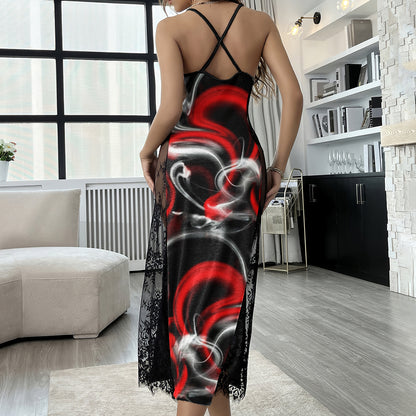 Neon Skull Abstract Women's Lace Cami Sleepwear