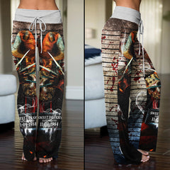 Sweet Dream Horror Theme Women's High-waisted Wide Leg Pants | Wonder Skull