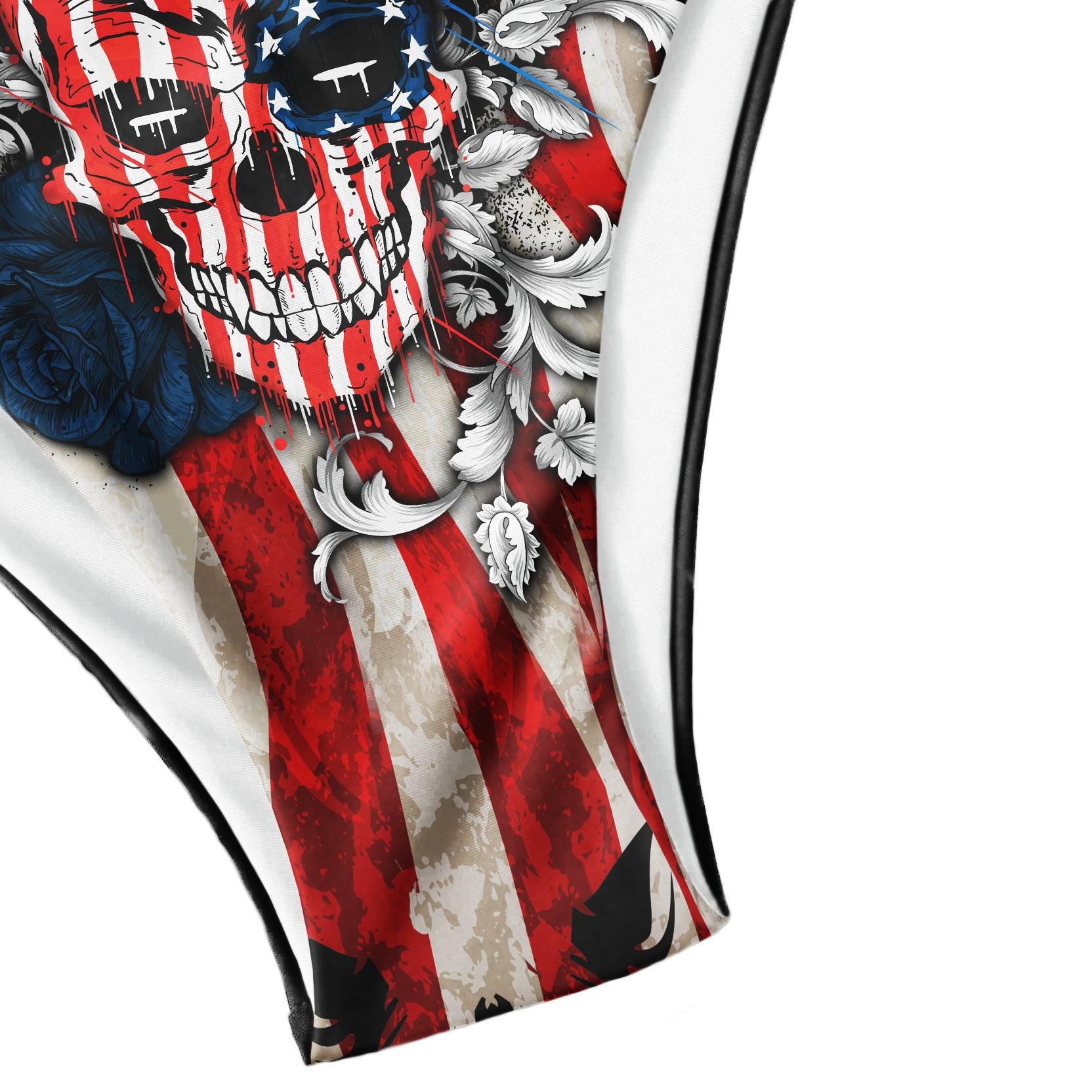 Skull Flag Punkrock Style Micro Triangle Bikini Swimsuit - Wonder Skull