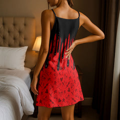 Dripping Inferno Lips Short Cami Dress