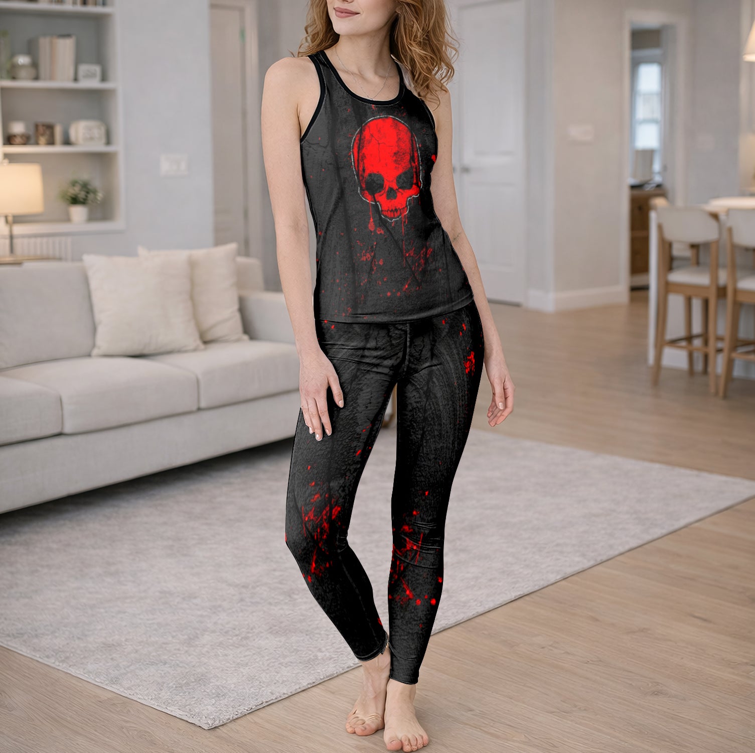 Scarlet Ruin Skull Art Tanktop and Leggings
