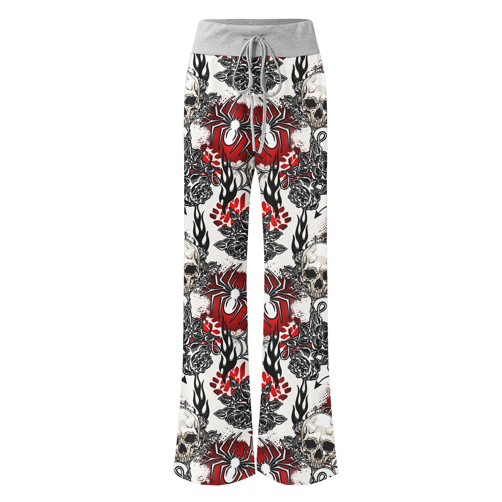 Skull Art Gothic Women's High-waisted Wide Leg Pants | Wonder Skull