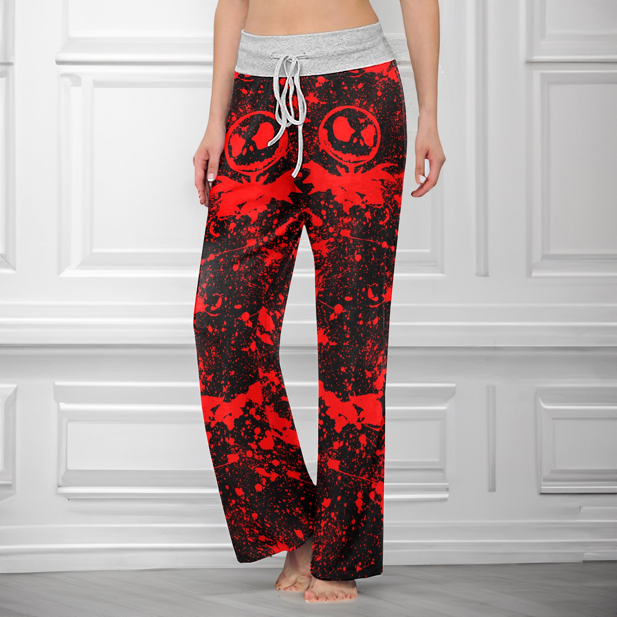 Red Brush Art Women's High-waisted Wide Leg Pants
