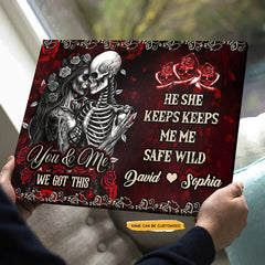 We Keep - Custom Personalized Names Gothic Skull And Roses Canvas