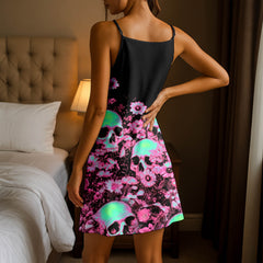 Neon Skull Garden Short Cami Dress