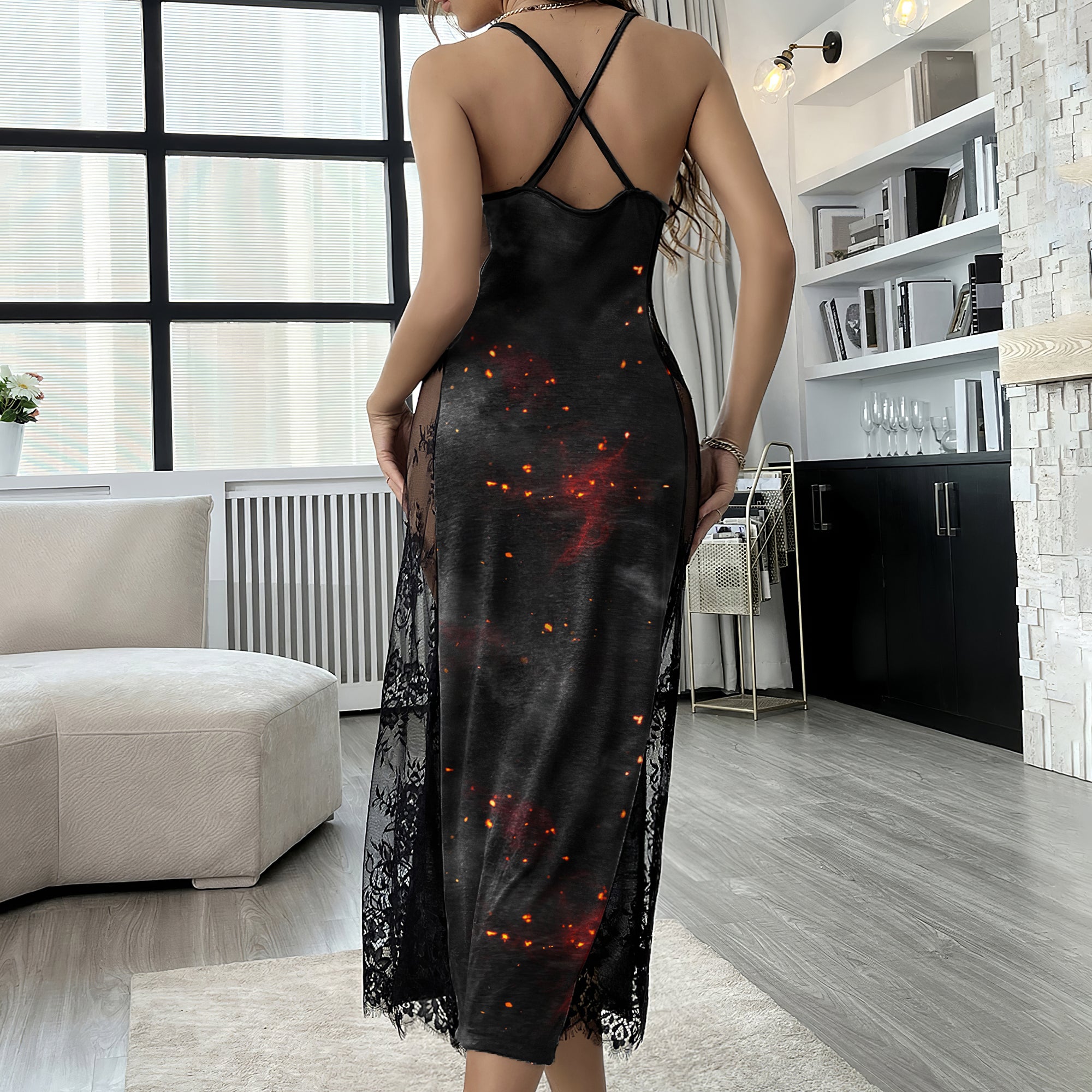 Fiery Skull Gothic Women's Lace Cami Sleepwear