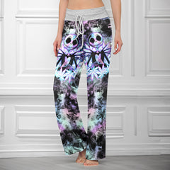 Creepy Skull Leaves Women's High-waisted Wide Leg Pants