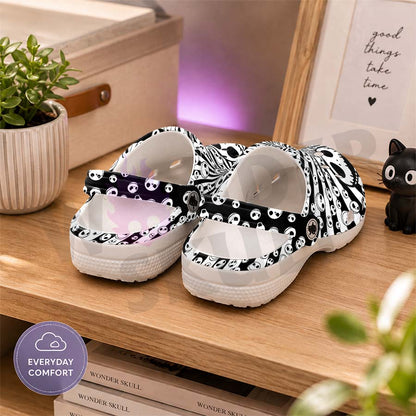 Wonder Skull Lightweight Clog Sandals are designed for all-day comfort. Featuring breathable ventilation holes, a cushioned footbed, and a pivoting heel strap, these versatile unisex clogs are perfect for use at home, outdoors, or at work — whatever your profession may be.