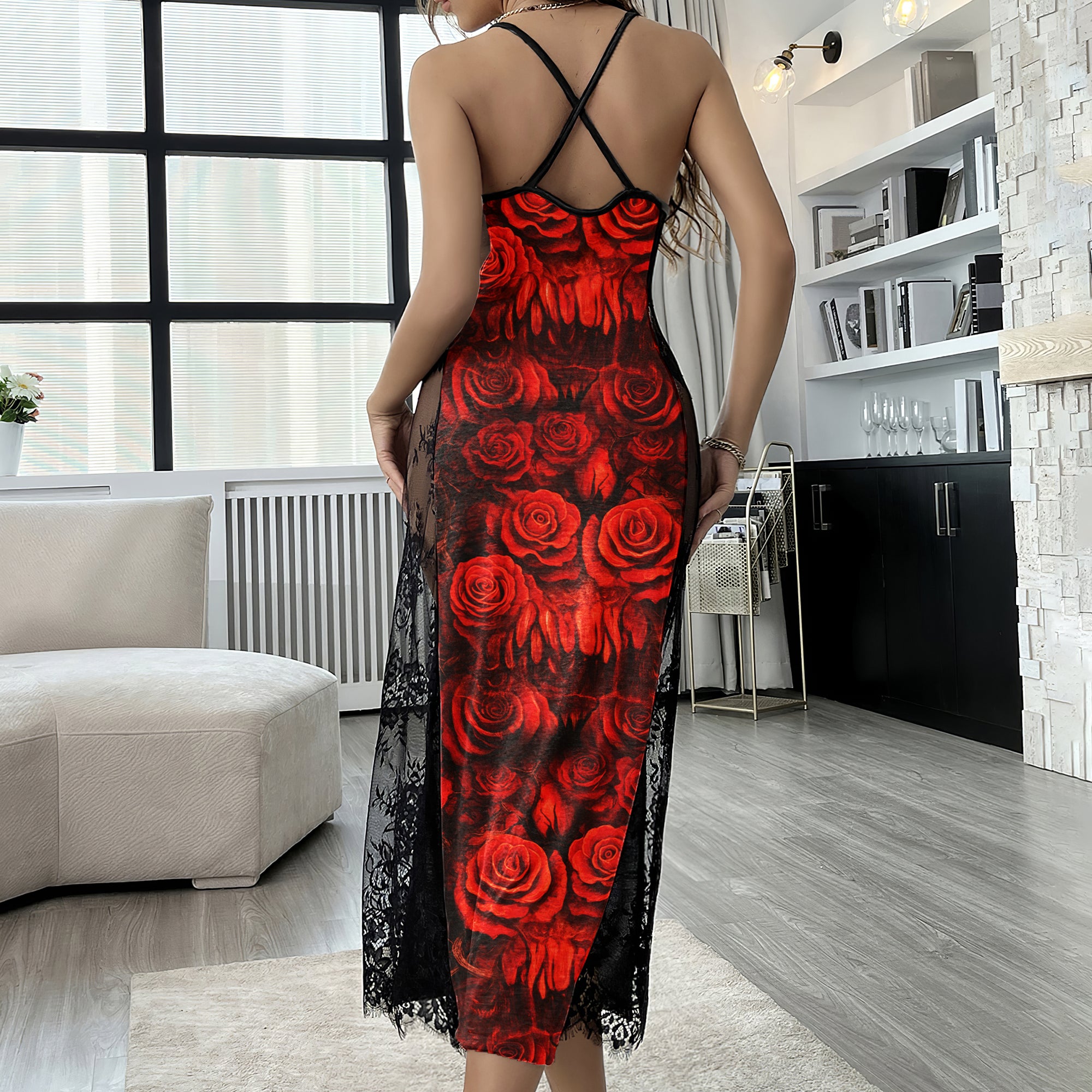 Rose Thorn Skull Calamity Lace Cami Sleepwear