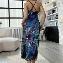 Abstract Smile Rainbow Lace Cami Sleepwear