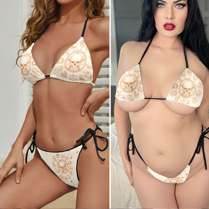 Celestial Zodiac Skull Micro Triangle Bikini Swimsuit