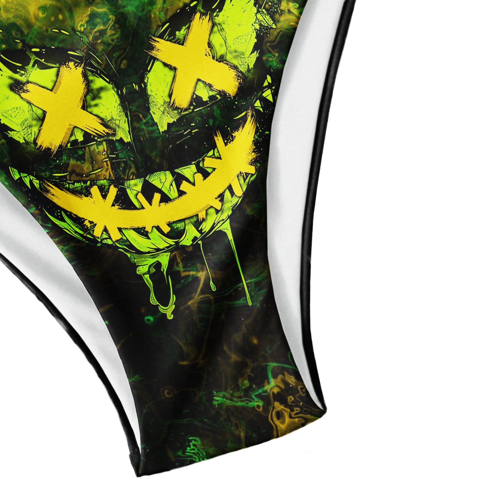 Abstract Scary Face Micro Triangle Bikini Swimsuit - Wonder Skull