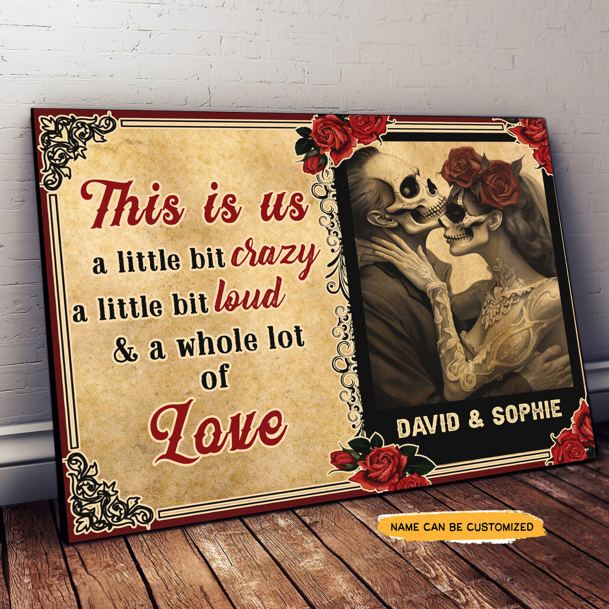 This is Loud - Custom Personalized Names Gothic Skull And Roses Canvas