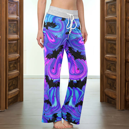 Pastel Goth Swirling Night Women's High-waisted Wide Leg Pants