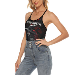 Witchy Queen Blood Halloween Backless tanktop and Wide Pants Sets - Wonder Skull