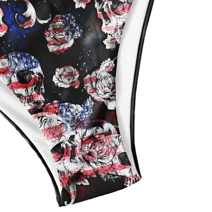 Grunge Skull Gothic Style Micro Triangle Bikini Swimsuit - Wonder Skull