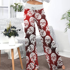 Gradient Skull Melting Women's High-waisted Wide Leg Pants | Wonder Skull