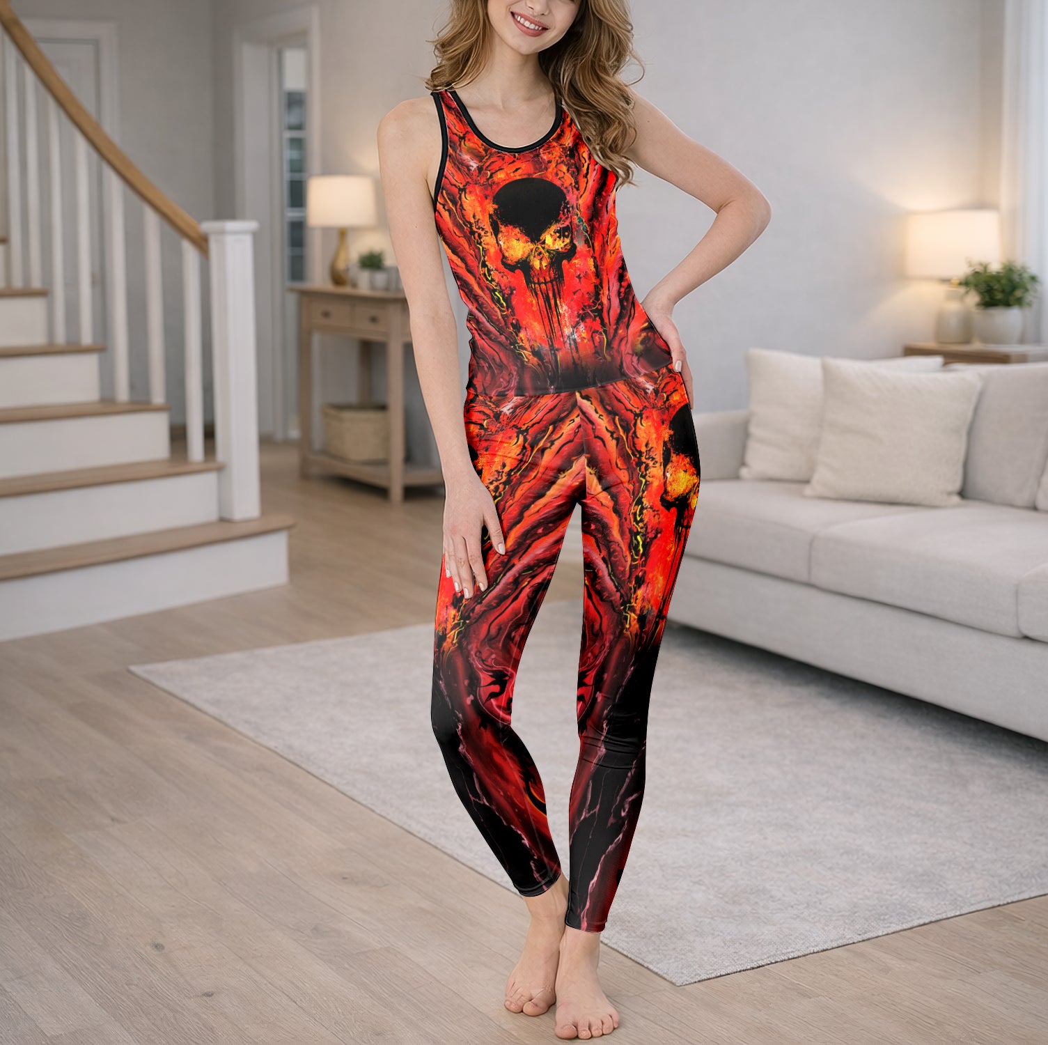 Molten Rage Scarlet Skull Tanktop and Leggings