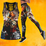 Unique horror-themed fashion ensemble: tanktop and leggings
