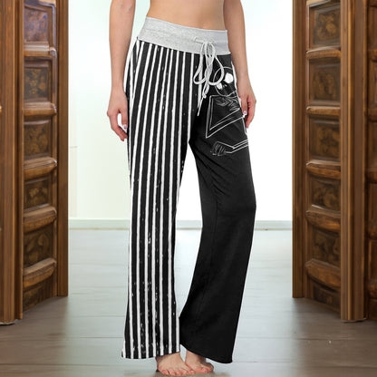 Shadow Skeleton Art Women's High-waisted Wide Leg Pants