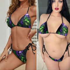 Chained Souls Skull Micro Triangle Bikini Swimsuit