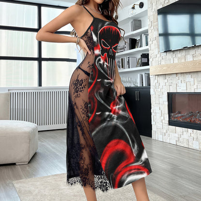 Neon Skull Abstract Women's Lace Cami Sleepwear