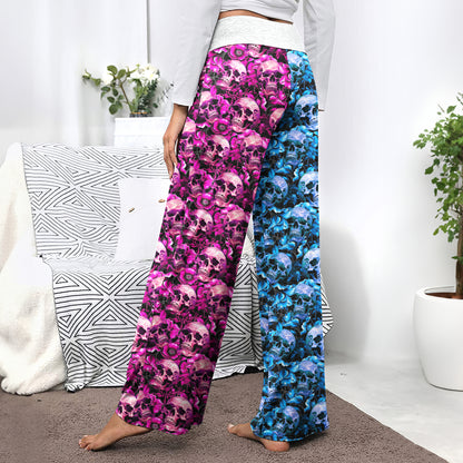 Neon Phantasm Skull Garden Women's High-waisted Wide Leg Pants