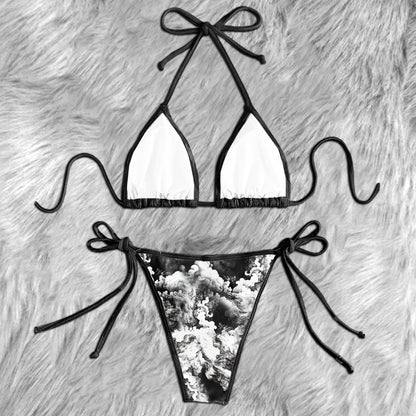 Vintage Grey Skull Micro Triangle Bikini Swimsuit - Wonder Skull