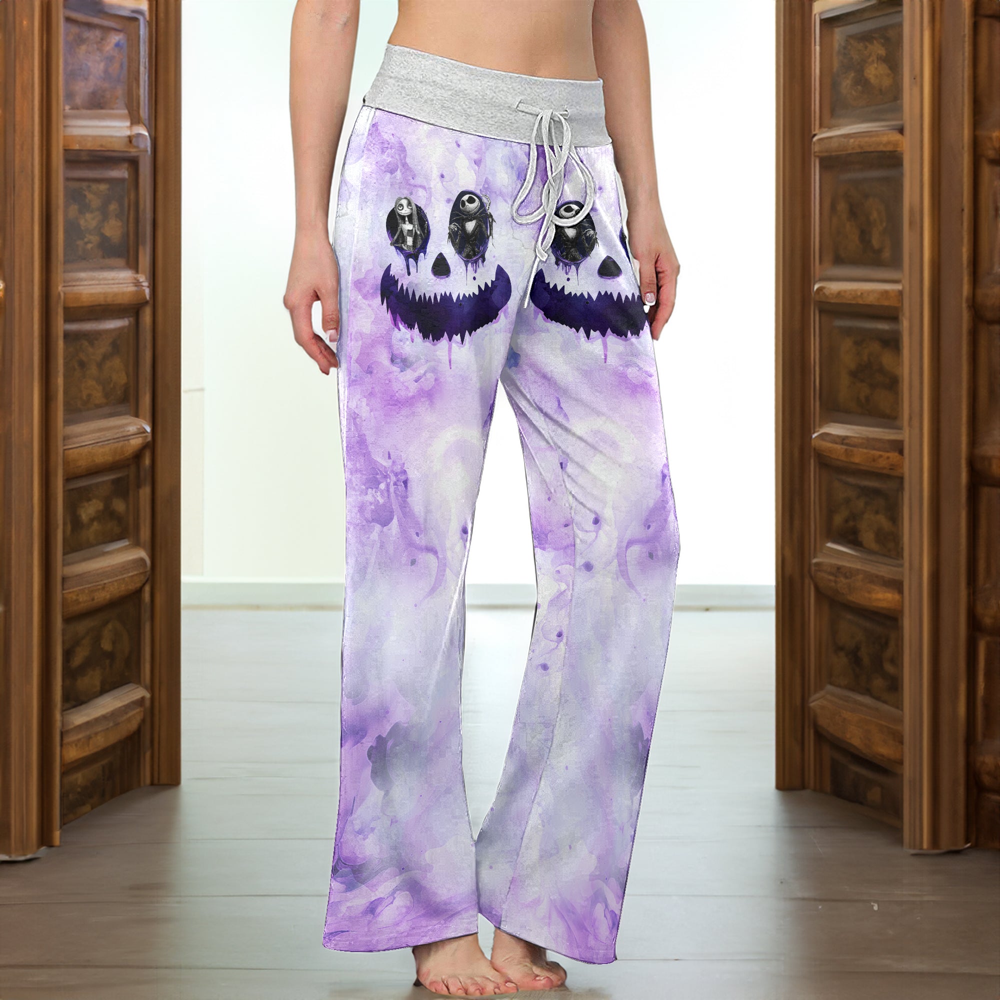 Purple Face Art Women's High-waisted Wide Leg Pants