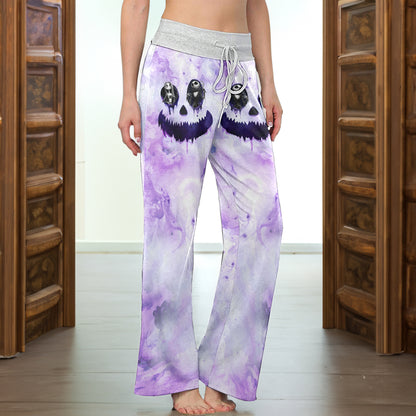 Purple Face Art Women's High-waisted Wide Leg Pants