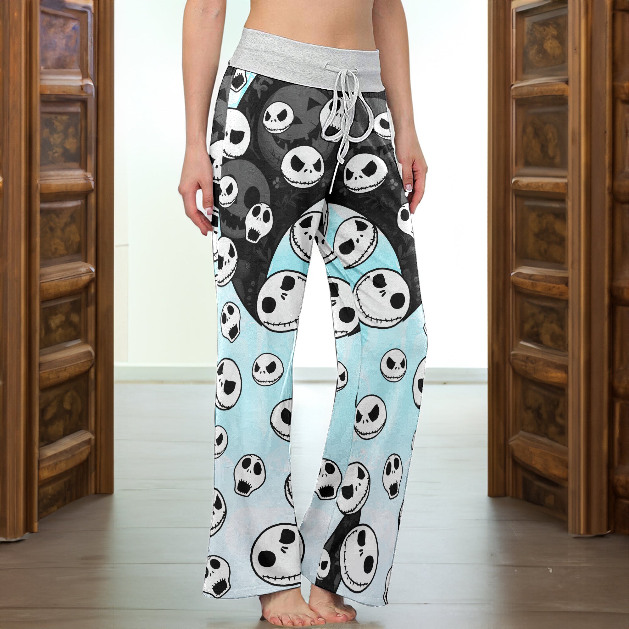 Skully Pop Parade Women's High-waisted Wide Leg Pants