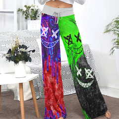 Liquid Color Abstract Women's High-waisted Wide Leg Pants | Wonder Skull