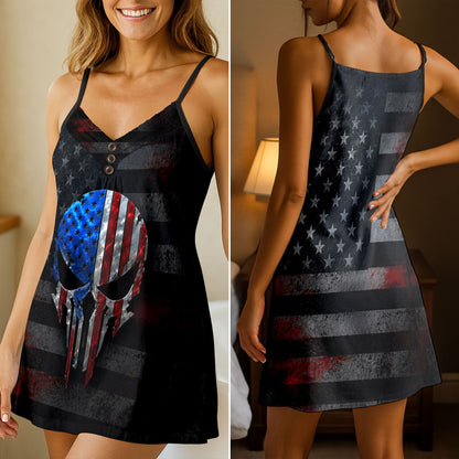Dark Patriot Grunge Short Cami Dress