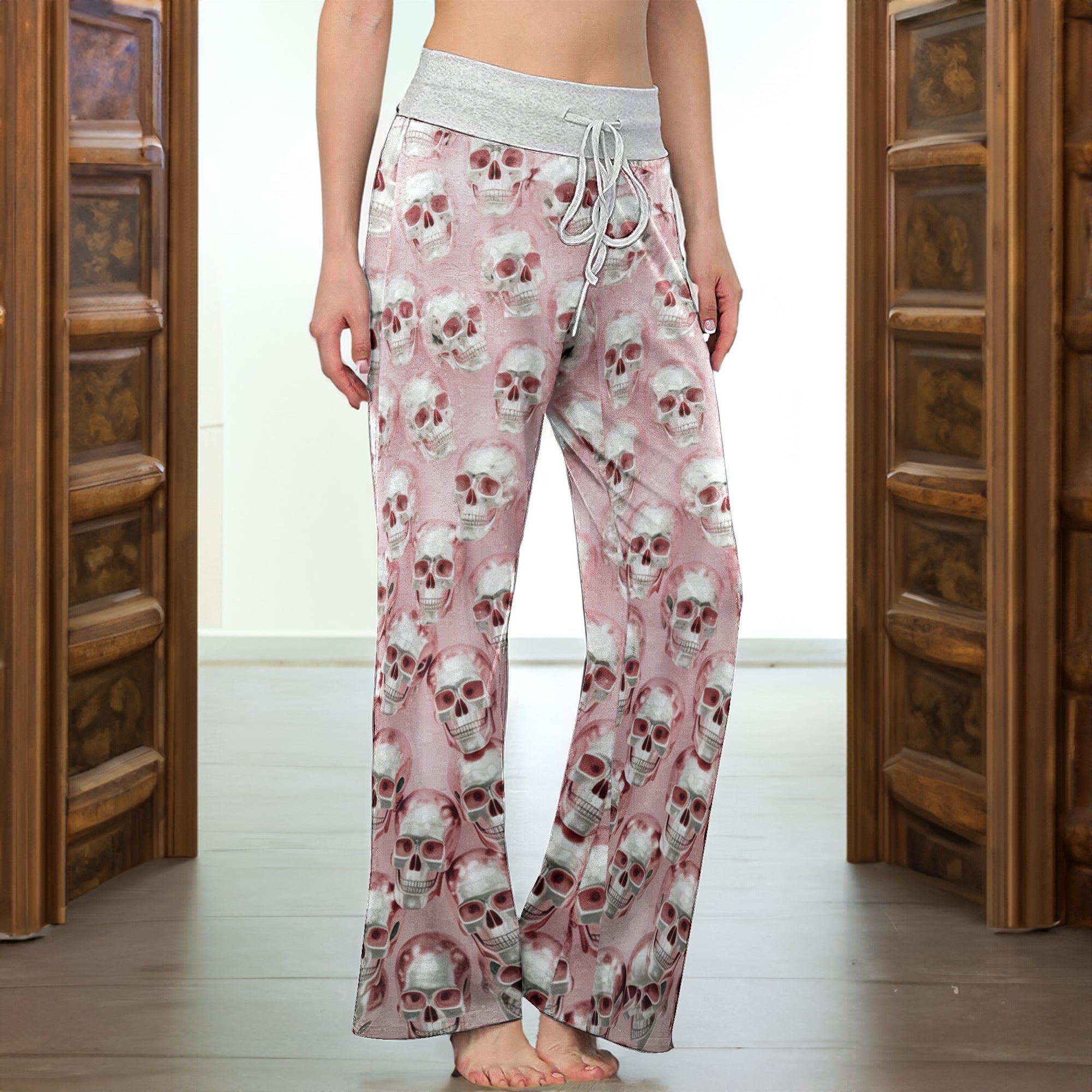 Sugar Skull Storm Women's High-waisted Wide Leg Pants