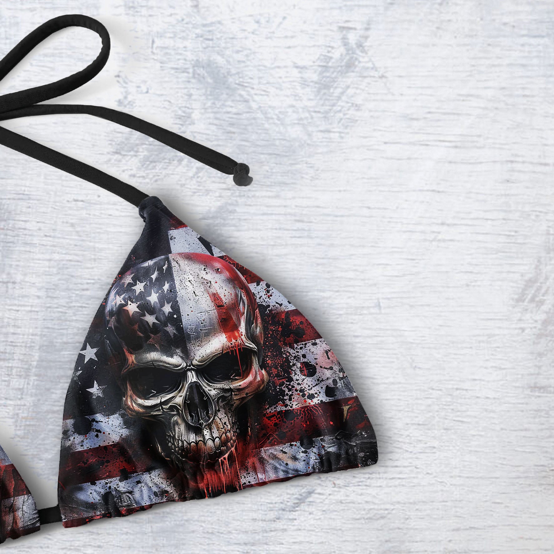 Scary Skull Flag Micro Triangle Bikini Swimsuit - Wonder Skull