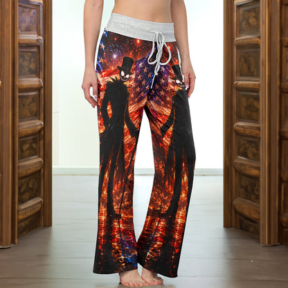 Gothic American Pride Art Women's High-waisted Wide Leg Pants