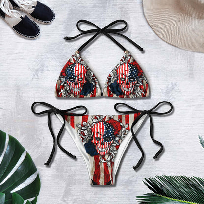 Skull Flag Punkrock Style Micro Triangle Bikini Swimsuit - Wonder Skull