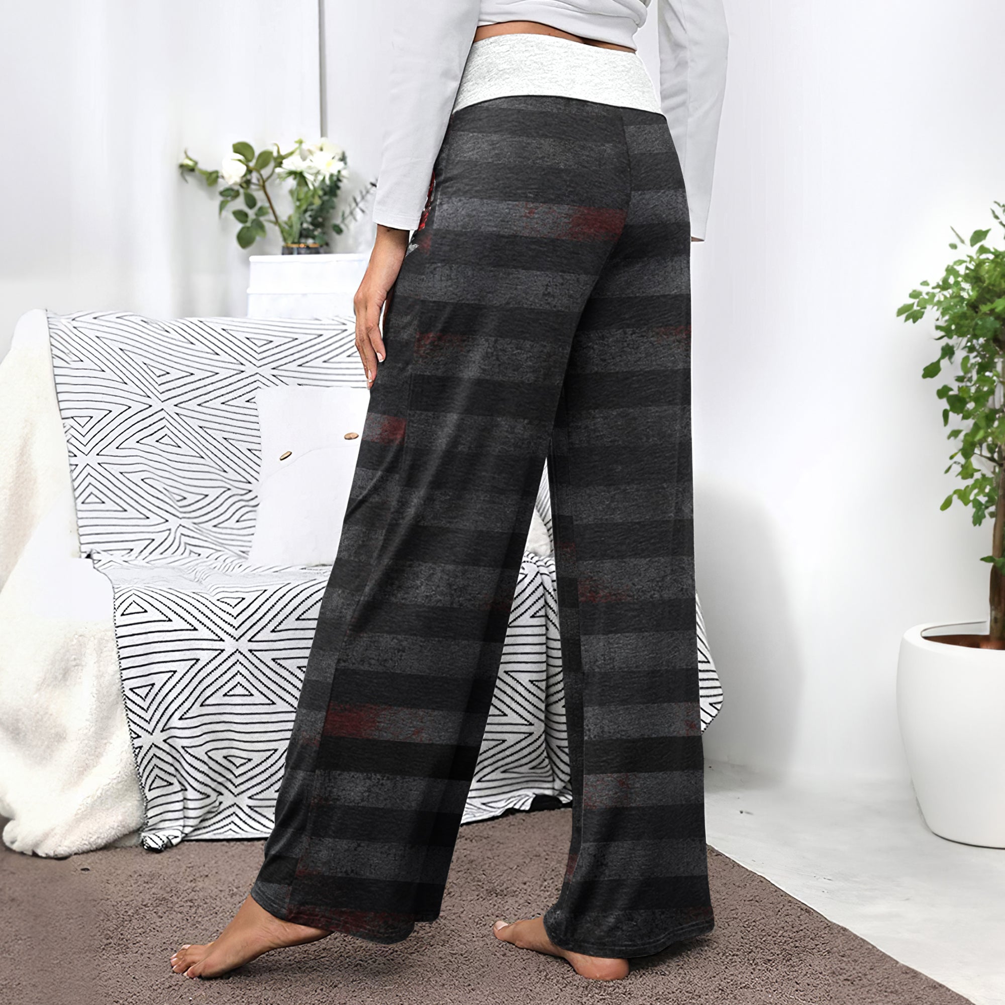 Rebel Patriot Track Art Women's High-waisted Wide Leg Pants