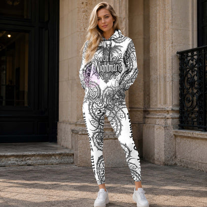 Women Hoodie and Leggings, Dark Fantasy Nightmare Outwear Pants Outfit