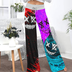 Yin Yang Psycho Horror Women's High-waisted Wide Leg Pants | Wonder Skull