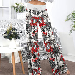 Skull Art Gothic Women's High-waisted Wide Leg Pants | Wonder Skull