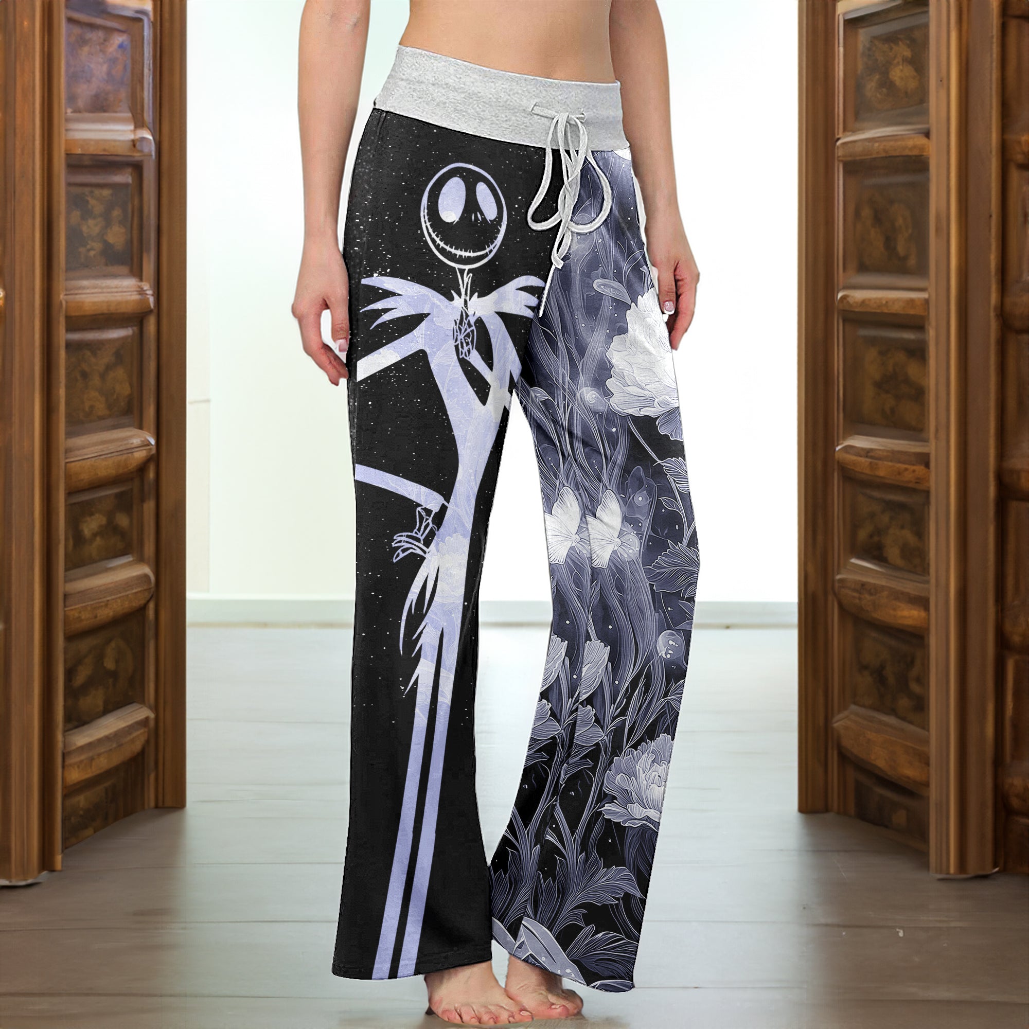 Twilight Bones & Blossoms Women's High-waisted Wide Leg Pants