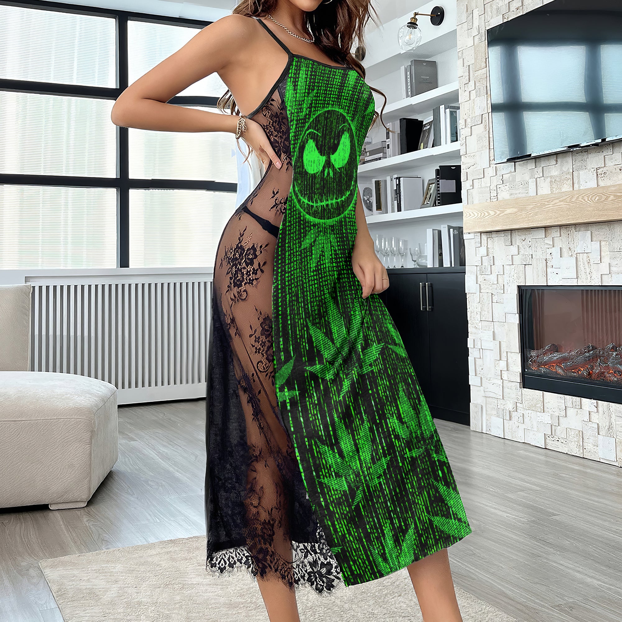 Matrix Skulls Leaf Women's Lace Cami Sleepwear