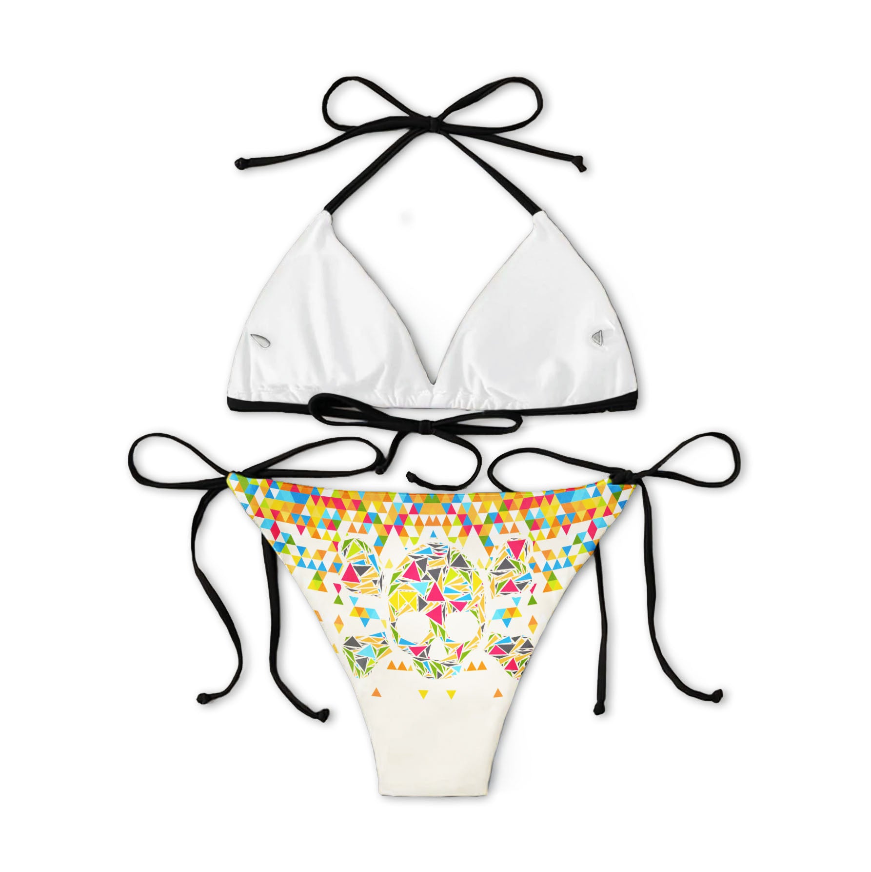 Colorful Triangular Skull Micro Triangle Bikini Swimsuit