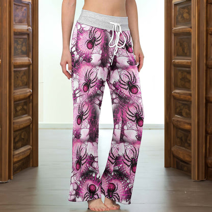 Pink Web Spiderverse Women's High-waisted Wide Leg Pants