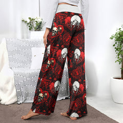 Skull Dark Gothic Women's High-waisted Wide Leg Pants | Wonder Skull