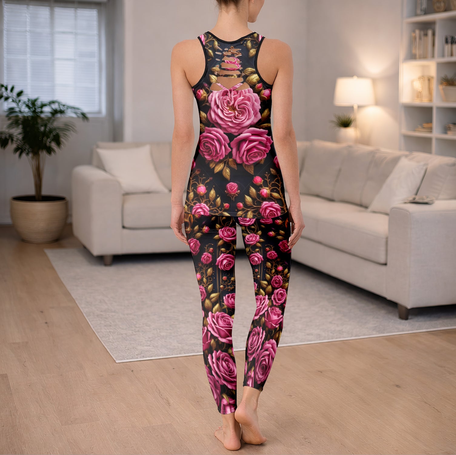 Royal Skull Blossom Art Tanktop and Leggings