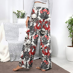 Skull Art Gothic Women's High-waisted Wide Leg Pants | Wonder Skull