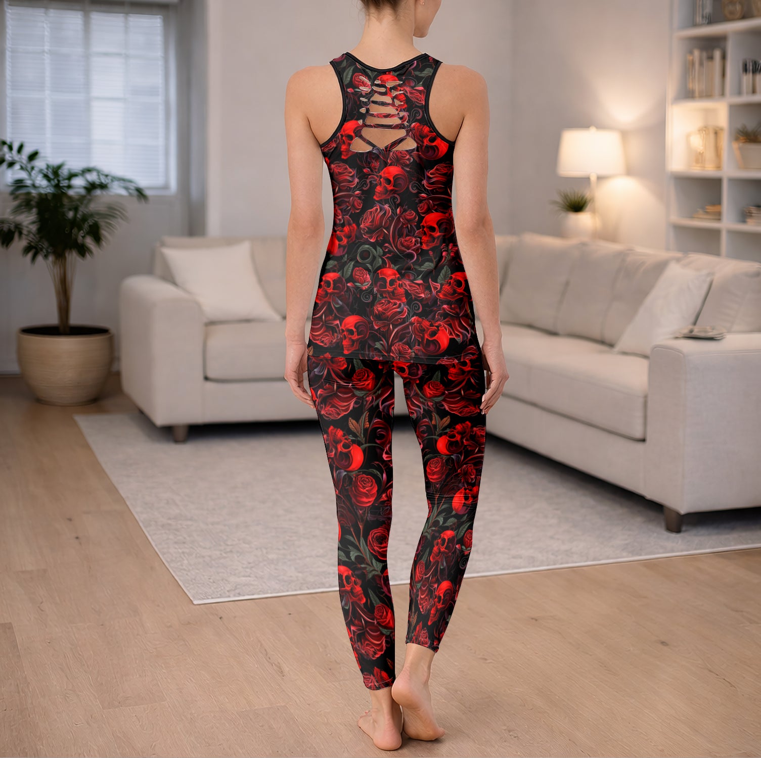 Scarlet Shadow Skulls Tanktop and Leggings