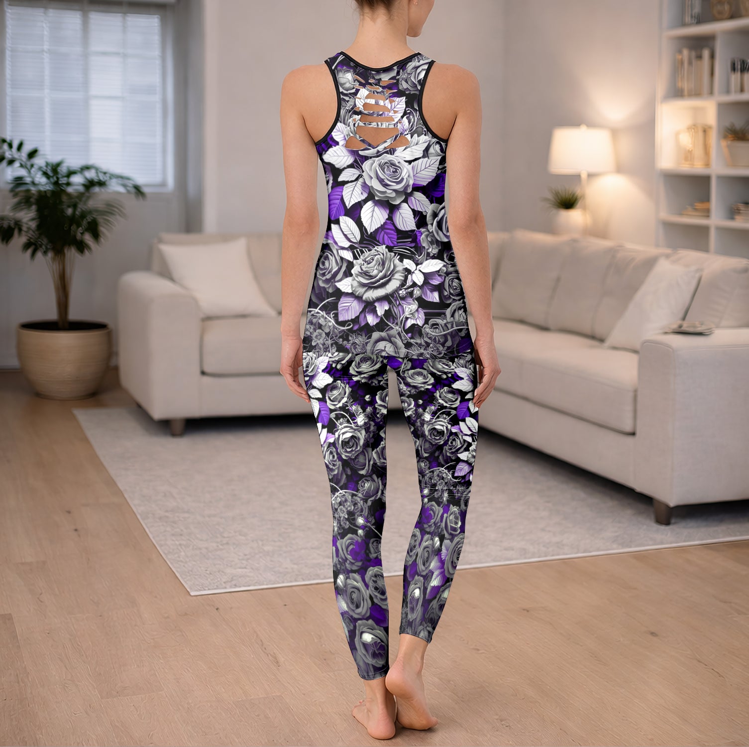 Dark Romance Skulls Art Tanktop and Leggings